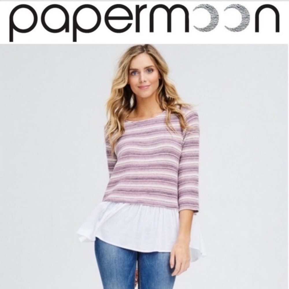 MUST GO, SALE ENDS 12/28 Papermoon Ruffle Hem Top